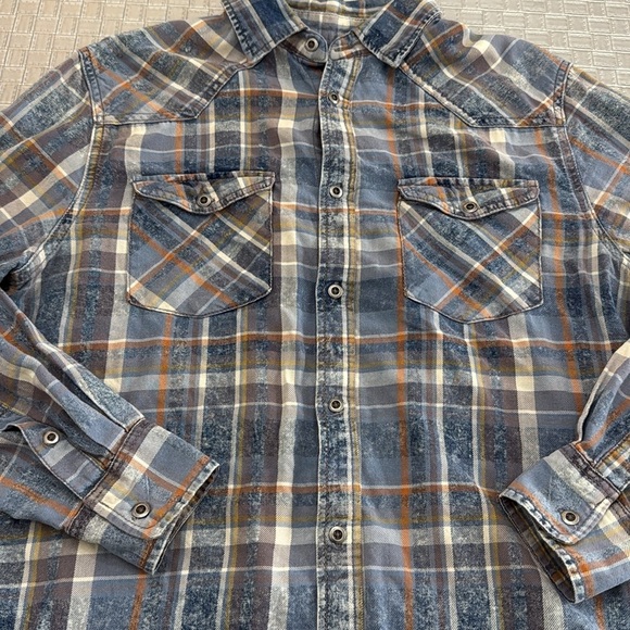 Mossimo Supply Co multicolored Plaid Button Up Long Sleeve Shirt Size Medium - Picture 2 of 8